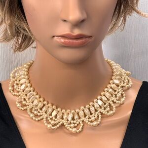 Vintage multi-strand faux pearl collar choker